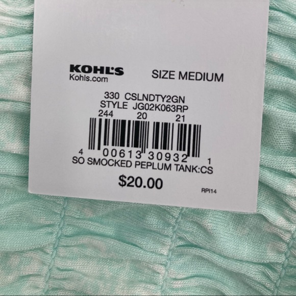 SO Tie-Dyed Smocked Peplum Cropped Tank Top - Picture 8 of 8